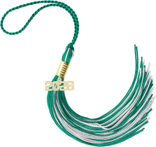 Miniatura 725 de Borla de graduación Aqua 2022, todos los colores escolares disponibles, fabricada en Estados Unidos