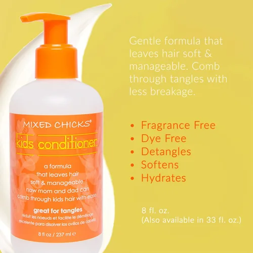 Miniatura 3 de Mixed Chicks Acondicionador suave para niños con aceite de semilla de cártamo para cabello suave y manejable, 8 onzas líquidas