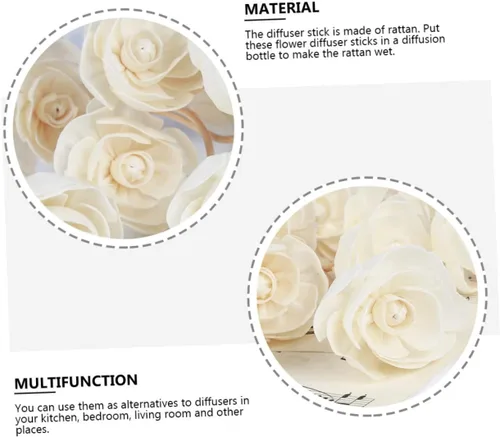 Miniatura 3 de DECHOUS 18 piezas de ratán Sola Flower Reemplazo de varillas de ratán Reemplazar Cañas Difusor de Aceite Esencial Vines Flor Ratán Cañas Difusor