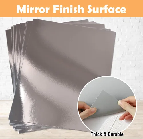 Miniatura 3 de Gift Boutique 60 piezas de papel de cartulina plateado metálico, hojas de tablero de aluminio, superficie con acabado espejo para invitaciones