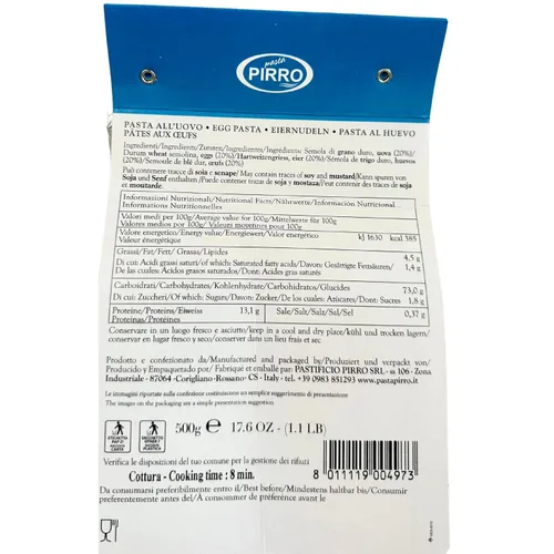 Miniatura 3 de Pasta Pirro Pappardelle Pasta de huevo de Italia 17.6 onzas (17.64 oz) (paquete de 2) similar a Mafalda - Fettuccine - Tagliatelle - Auténtico