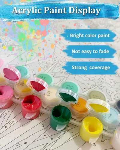 Miniatura 4 de TOCARE Kit de pintura por números de mariposas y flores para adultos principiantes, lienzo de pintura para adultos por números, juegos de pintura