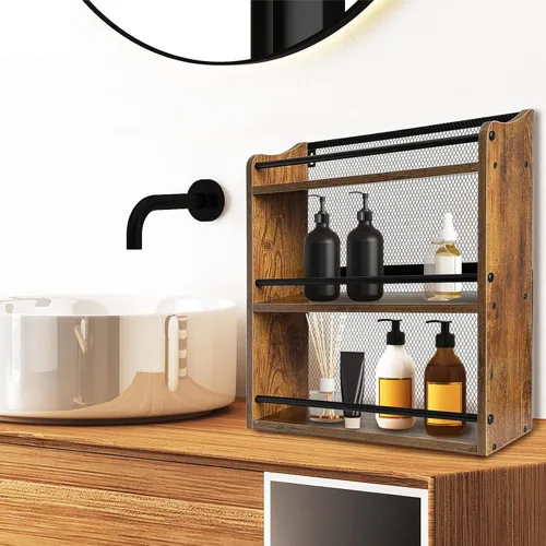 Miniatura 7 de Klxuyuo Soporte de pared para tarros de especias y condimentos, 3 niveles grande para colgar en la pared, organizador de especias para armario