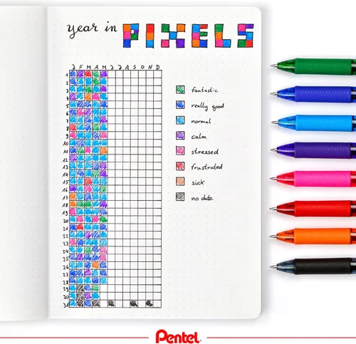 Miniatura 5 de Pentel EnerGel-X - Lapicera de gel líquido retráctil, punta de 0,7 mm de metal, trazo medio, 3 unidades, Verde