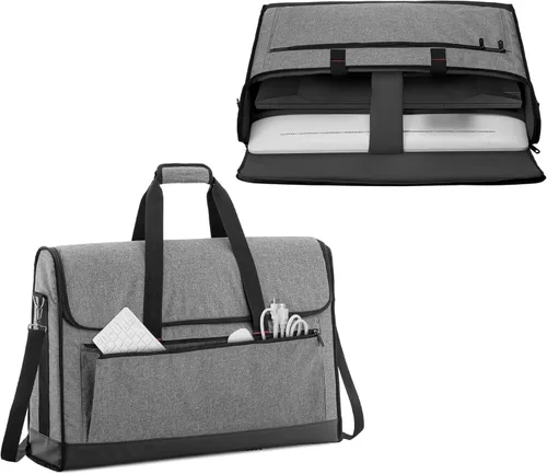 Trunab Estuche de transporte para monitor de 24 pulgadas, bolsa de viaje acolchada con capacidad para hasta 2 pantallas LCD/televisores, no Gris