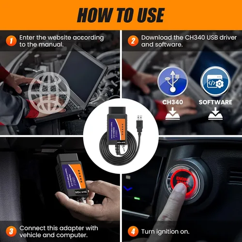 Miniatura 6 de ELMconfig ELM327 OBD2 Adaptador USB para Windows, herramienta de codificación de diagnóstico de escáner OBD2 con interruptor MS-CAN/HS-CAN
