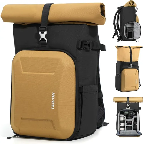 Mochila Tarion de carcasa dura para cámara grande - Bolsa de cámara expandible para fotógrafos con compartimento para laptop de 16" y acceso lateral