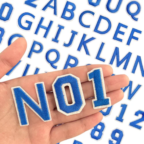 Miniatura 17 de Harsgs 72 parches de letras para planchar con números, parches bordados de letras A-Z números 0-9 para ropa, vestido, sombrero, jeans, accesorios