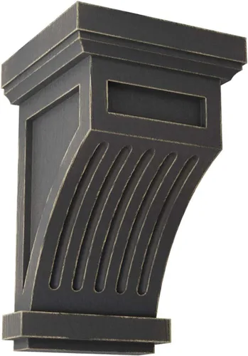 Ekena Millwork CORWD04X04X07FLBL - Corbel de decoración vintage acanalado, 4 1/4 pulgadas de ancho x 4 1/4 pulgadas de profundidad x 7 pulgadas de