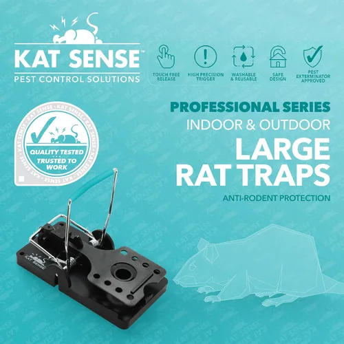 Miniatura 3 de Kat Sense Juego de 6 trampas grandes para ratas, diseño de barra de acero inoxidable, trampa humana para uso en interiores y exteriores, atrapa
