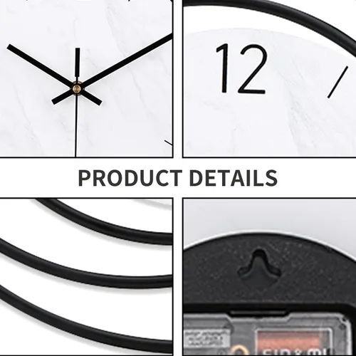 Miniatura 2 de Dankeit - Reloj de pared decorativo, movimiento de cuarzo de calidad silencioso sin tictac, operado con pilas, relojes de pared grandes