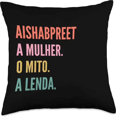 Miniatura 4 de Funny Portuguese First Name Design - Aishabpreet Throw Pillow