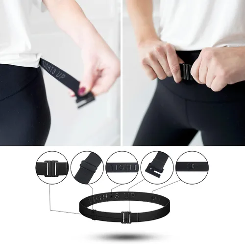 Miniatura 6 de Cinturón elástico ajustable – Cinturones para mujer, cinturón de cintura antideslizante, sin mostrar hebilla plana para mujer