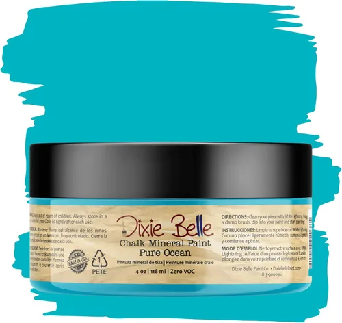 Miniatura 194 de Dixie Belle Paint Company - Pintura con acabado de tiza para muebles, color negro (Caviar), 1 galón, 128 fl oz, pintura mineral color rosa intenso