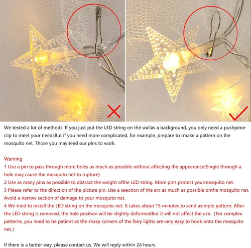 Miniatura 3 de Comtelek Dosel de Cama de 8 Esquinas con 100 Luces LED de Cadena de Estrellas Operadas por Batería, Red de Cama Estilo Único de 4 Puertas Cortinas