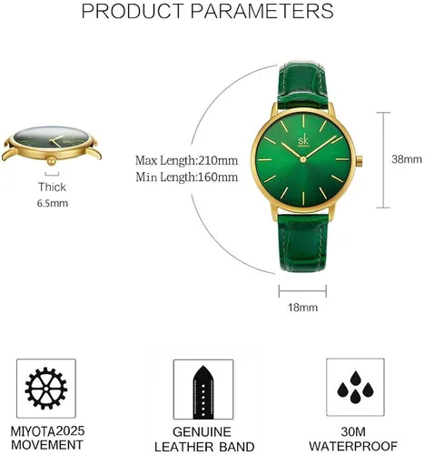Miniatura 5 de SHENGKE Simplicity - Reloj creativo de cuero genuino para mujer elegante reloj de pulsera para mujer