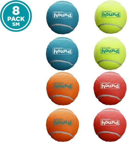 Miniatura 7 de Outward Hound Squeaker Ballz - Pelotas de tenis chirriantes para perros de menos de 25 libras, juguete interactivo para perros para buscar y Bolas