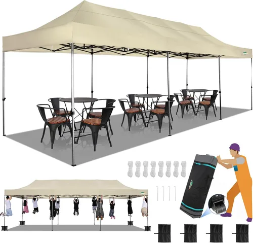 Miniatura 16 de COBIZI Tienda de campaña desplegable de 6.6 x 6.6 pies, toldo resistente, fácil de instalar, impermeable, para exteriores, fiestas, playa, jardín