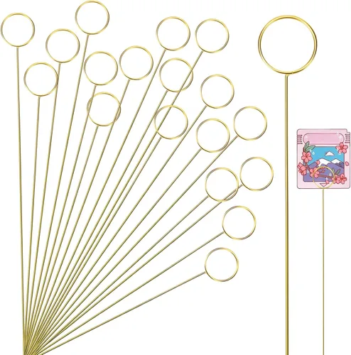 Miniatura 9 de KALIONE 20 tarjeteros de metal con diseño floral, clips de selección de flores en forma de corazón, soportes para números de mesa, tarjeta de metal