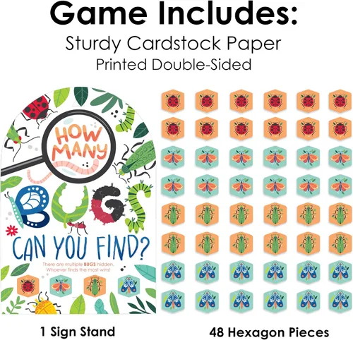 Miniatura 5 de Big Dot of Happiness Buggin' Out - Bugs Bugs Bugs - Bugs - Bugs Bugs - Juego de escondite y encuentra - 1 soporte y 48 piezas de juego