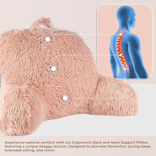 Miniatura 4 de Klear Vu Almohada de lectura lanuda para adultos y niños, soporte lumbar y de brazo en cama, silla, sofá y suelo, 30 x 21 pulgadas, tamaño único