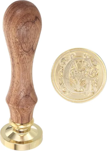 Miniatura 9 de PATIKIL Sello de cera del alfabeto E, sello de cera de sellado de letra inicial, clásico retro, 0.98 pulgadas, cabeza de latón retro extraíble