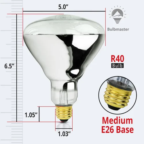 Miniatura 2 de Bombilla de calor de 250 vatios para baño R40, lámpara de calor incandescente para ducha, luz infrarroja transparente de baño 250R40, bombilla