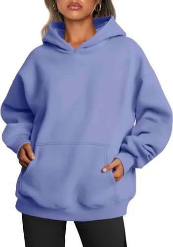 Miniatura 97 de Trendy Queen - Sudaderas extragrandes con capucha para mujer, suéteres de manga larga, sin botones, de vellón, de otoño, ropa de invierno