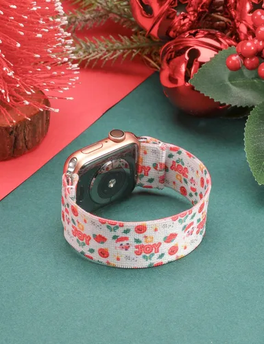 Miniatura 3 de TOYOUTHS Compatible with Apple Watch Band Elastic Scrunchies Women Stretchy Solo Loop 38/40/41/42/44/45/46/49mm Soft Nylon Strap Bracelet Wristband