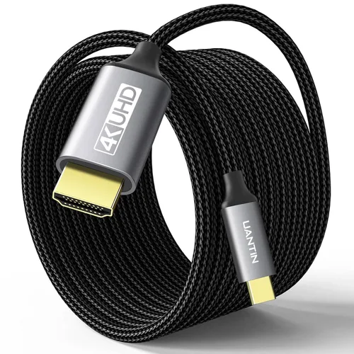 Miniatura 10 de UANTIN Cable USB C a HDMI de 3 pies Cable USB 3.1 tipo C a HDMI de alta velocidad 4K [compatible con Thunderbolt 3/4/5] con MacBook, Galaxy S9 a