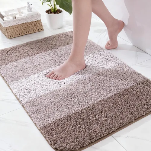 Miniatura 19 de Exclusivo Mezcla Tapetes de baño de 17 x 24 pulgadas, extra suaves, antideslizantes, absorbentes, de microfibra, lavables a máquina, de secado