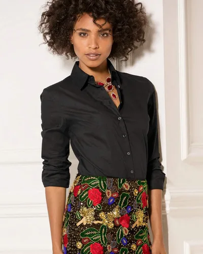 Miniatura 4 de Gemolly Camisas básicas con botones para mujer, manga larga, talla grande, simple, elástica, formal, casual, blusa