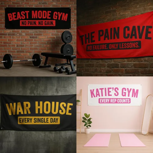 Miniatura 2 de Banner personalizado con texto en inglés "Your Name", decoración de gimnasio en casa, entrenamiento de garaje, vinilo inspirador para pared