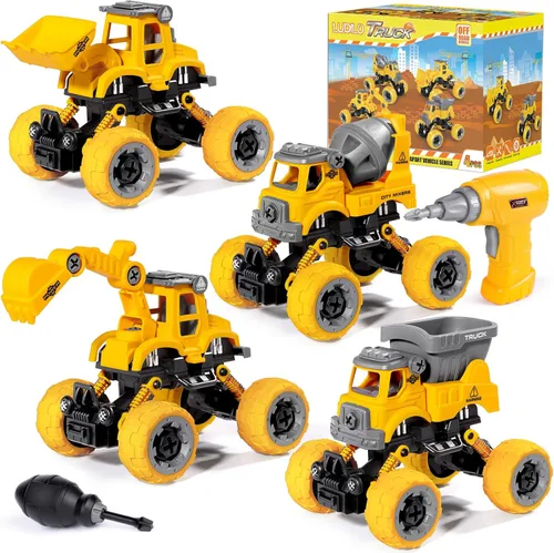 Miniatura 9 de LUDILO - Juguetes para niños de edades de 4 a 6, 5 a 7, 6 a 8: Juego de 4 vehículos urbanos para armar tu mismo: bus, ambulancia, patrullero