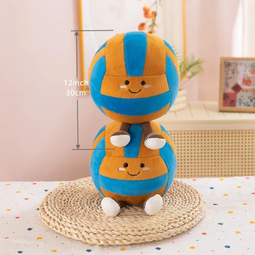 Miniatura 3 de Juguetes de peluche de voleibol de 12 pulgadas, bolas de felpa deportivas suaves y divertidas, juguetes de muñeca de fútbol americano con pies