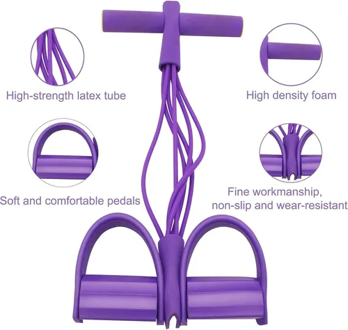 Miniatura 3 de Banda de resistencia mejorada para pedal – Extractor de tobillo de pedal de 6 tubos con mango y bolsa de almacenamiento para entrenamiento