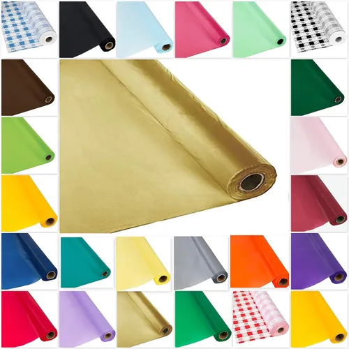 Miniatura 26 de DIY Craft - Rollo de plástico negro para mesa de banquete, 300 pies de largo (26 colores)