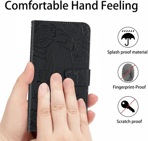 Miniatura 4 de XYX Wallet Case Compatible with Xiaomi 12S Ultra, Emboss Butterfly Flower PU Leather Flip Protective Case with Adjustable Shoulder Strap for Xiaomi