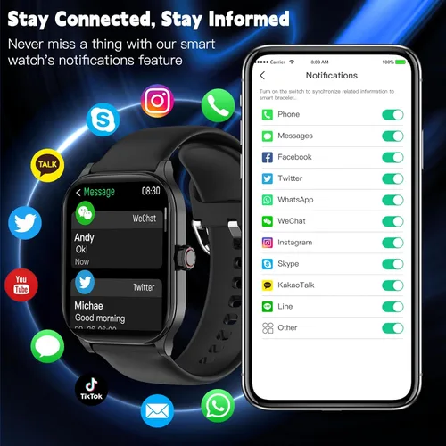 Miniatura 3 de Reloj inteligente para mujeres y hombres (responder/realizar llamada), relojes inteligentes con monitor de frecuencia cardíaca/SpO2/sueño/estrés