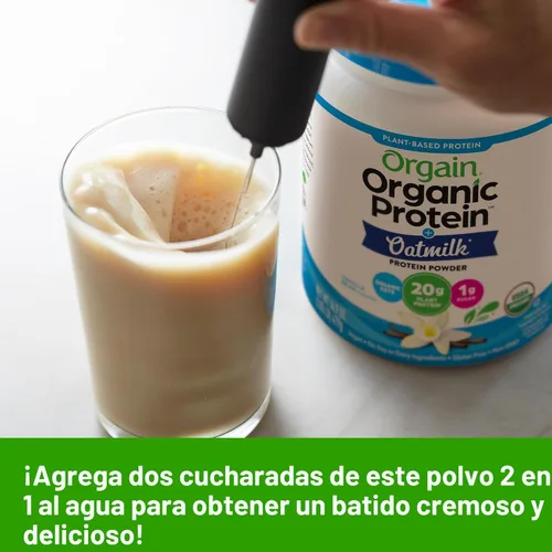 Miniatura 5 de Orgain - Proteína orgánica vegana en polvo + leche de avena, vainilla - 20g de proteína vegetal, sin gluten, sin lácteos, sin soja ni lactosa, baja