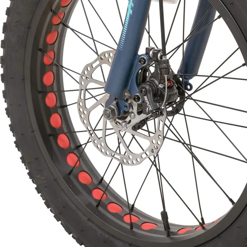 Miniatura 8 de Hiland - Bicicleta de montaña con neumáticos gruesos de 20 pulgadas para niños y niñas de 5 años en adelante, Shimano de 7 velocidades, freno de Azul