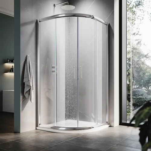 Miniatura 10 de ELEGANT Neo-Angle - Puerta de ducha sin marco de 36.5 pulgadas de ancho x 72 pulgadas de alto, cabina de ducha esquinera con vidrio transparente