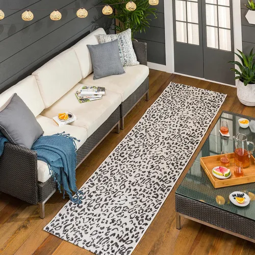 Miniatura 18 de Hauteloom Eris - Alfombra para exteriores, alfombra de patio para porche, exterior, alfombra impermeable, geométrica, marrón, crema, beige, 2 x 2