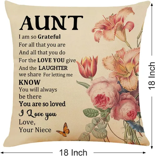 Miniatura 2 de Regalos para tía, fundas de almohada con texto en inglés "I Am Grateful", funda de cojín para sofá, cama, sofá, dormitorio, ideas de regalo