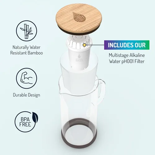 Miniatura 9 de Invigorated Water Jarra de agua alcalina de vidrio pH Restore – Jarra de filtro de agua de larga duración con sistema de filtración de varias