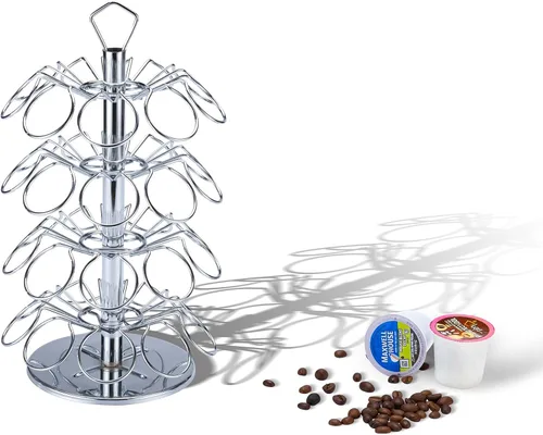 Miniatura 3 de Soporte para cápsulas de café K de almacenamiento de 4 niveles compatible con 36 cápsulas K-Cup 27 vainas-3 niveles
