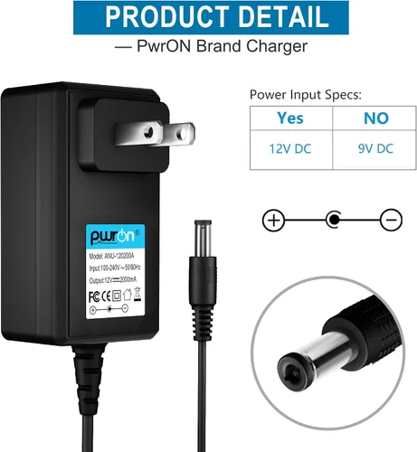 Miniatura 2 de Cargador de impresora de 12V 2A AD-E001 Adaptador de corriente CA compatible con P-Touch Edge Label Maker PT-D400 PT-D400AD PT-D450 PT-D600 PT-E300