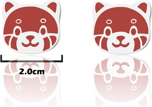 Miniatura 6 de Pendiente de panda rojo para fanáticos de panda rojo, regalo con temática de panda, joyería de panda rojo, aretes de oso panda