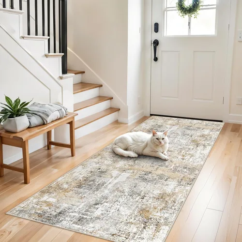 Miniatura 17 de Alfombra antideslizante lavable de 2 x 3 pies - Alfombra suave de pelo bajo para cocina, entrada y dormitorio - Tapete moderno para puerta