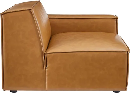 Miniatura 6 de Modway Restore - Sofá biplaza seccional de cuero vegano en color marrón